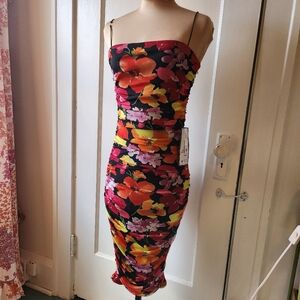 B. Darlin Floral Mesh Midi Dress NWT DAMAGED please read!